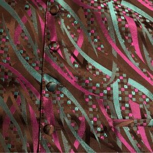 Bracci tux vest teal , purple & black vest S/M adjustable at neck and back